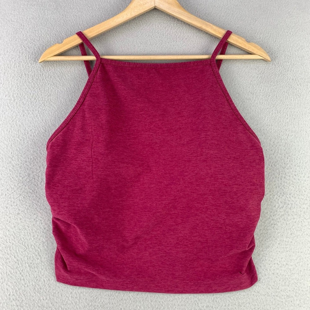 YPB Abercrombie & Fitch Cami Tank Womens L Berry High Neck Slim Ruched Athletic